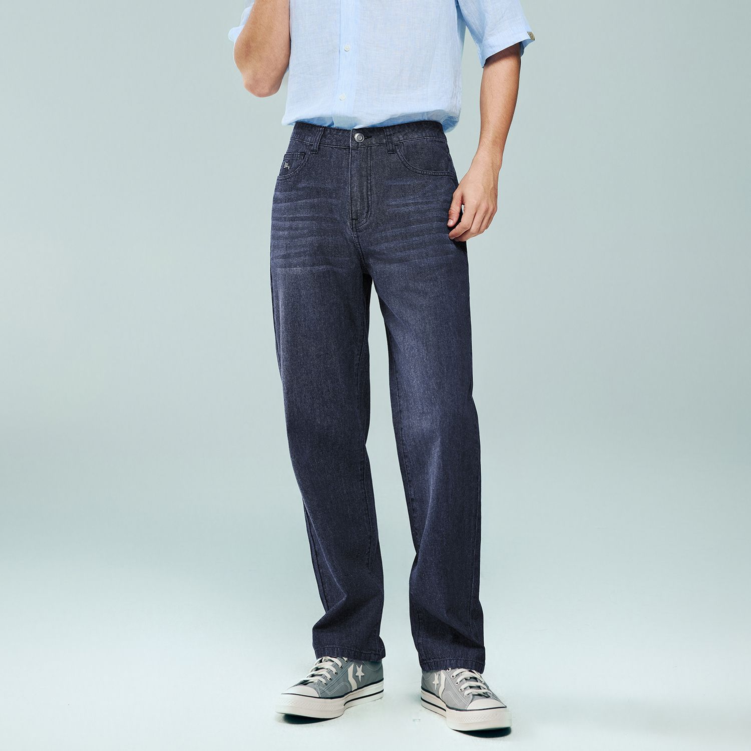 Men's Cotton Denim Mid Rise Regular Zipper Jeans - Image 6
