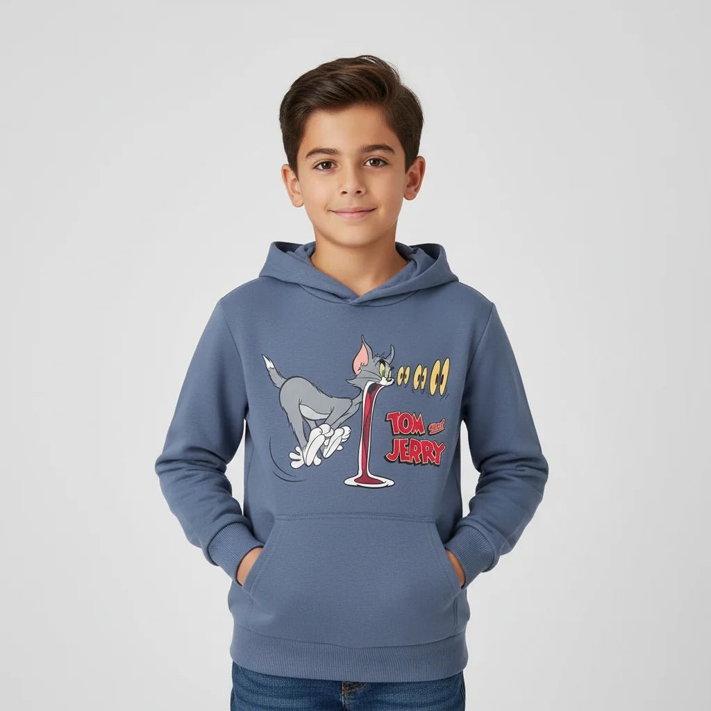 Junior French Terry Crew Neck Relaxed Sweatshirt – Tom & Jerry - Blue - Giordano Online
