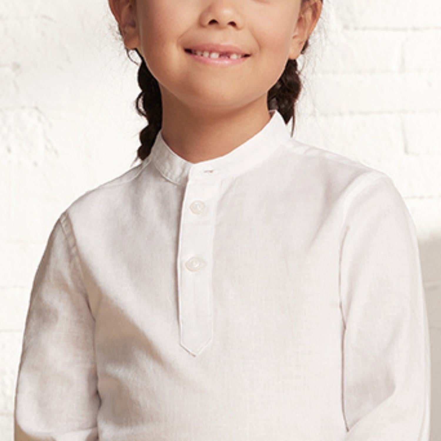 Junior Linen Crew Neck Long Sleeve Shirt - Giordano Online