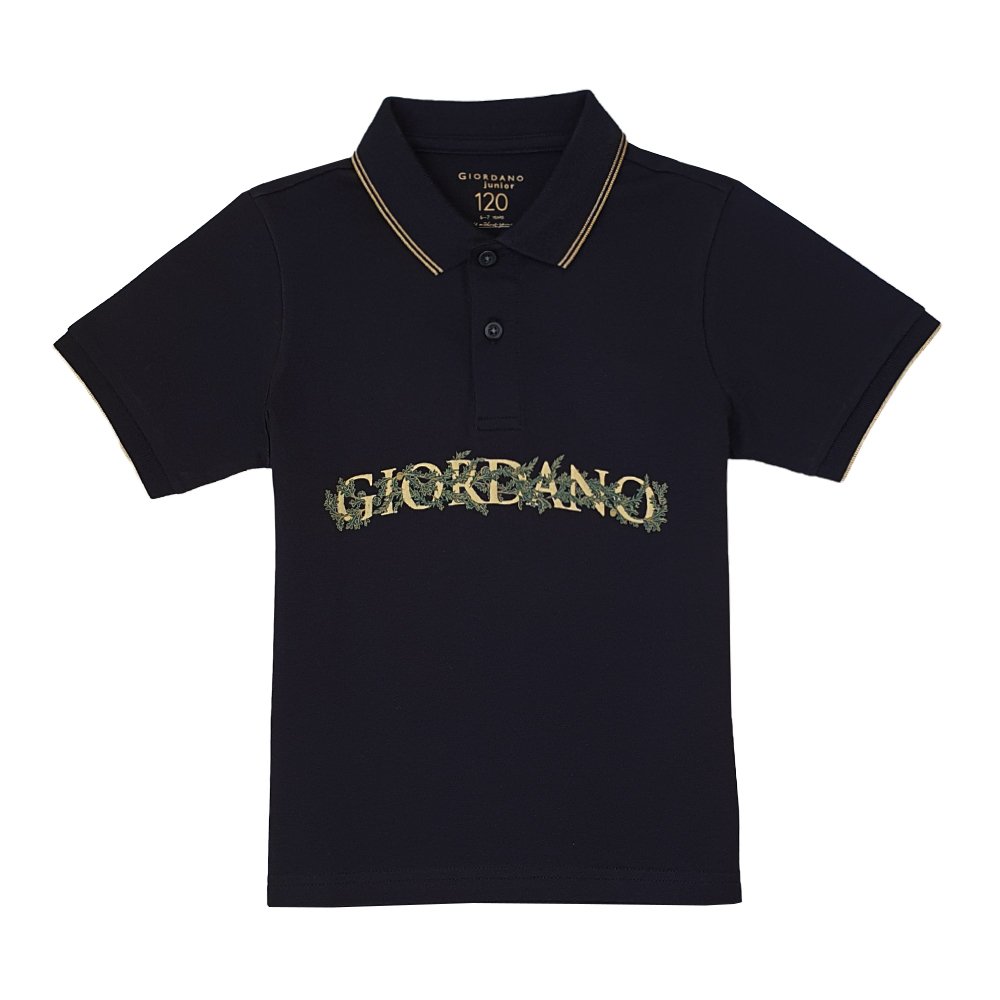 Junior Pique Woven Collar Short Sleeve Slim Fit - Black - Giordano Online