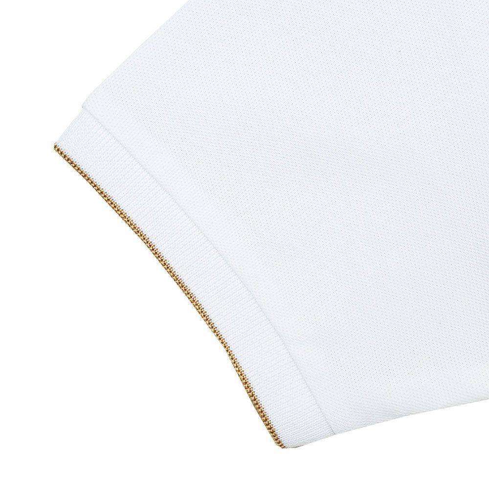 Junior Pique Woven Collar Short Sleeve Slim Fit - White - Giordano Online