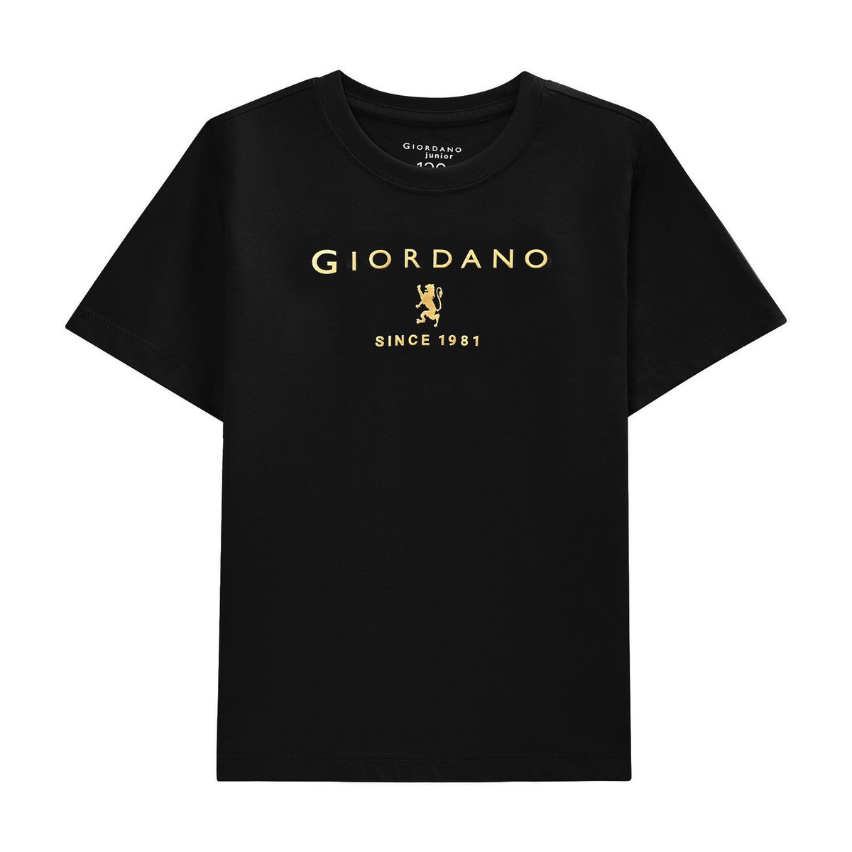 Junior Regular Fit Cotton Print T-Shirt - Black - Giordano Online