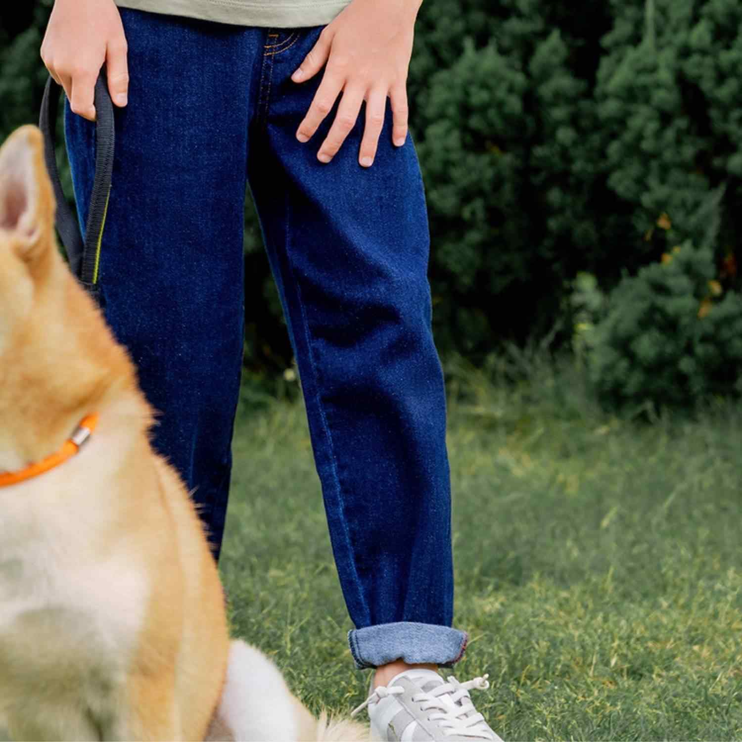 Junior Regular Tapered Elastic Waist Jeans - Giordano