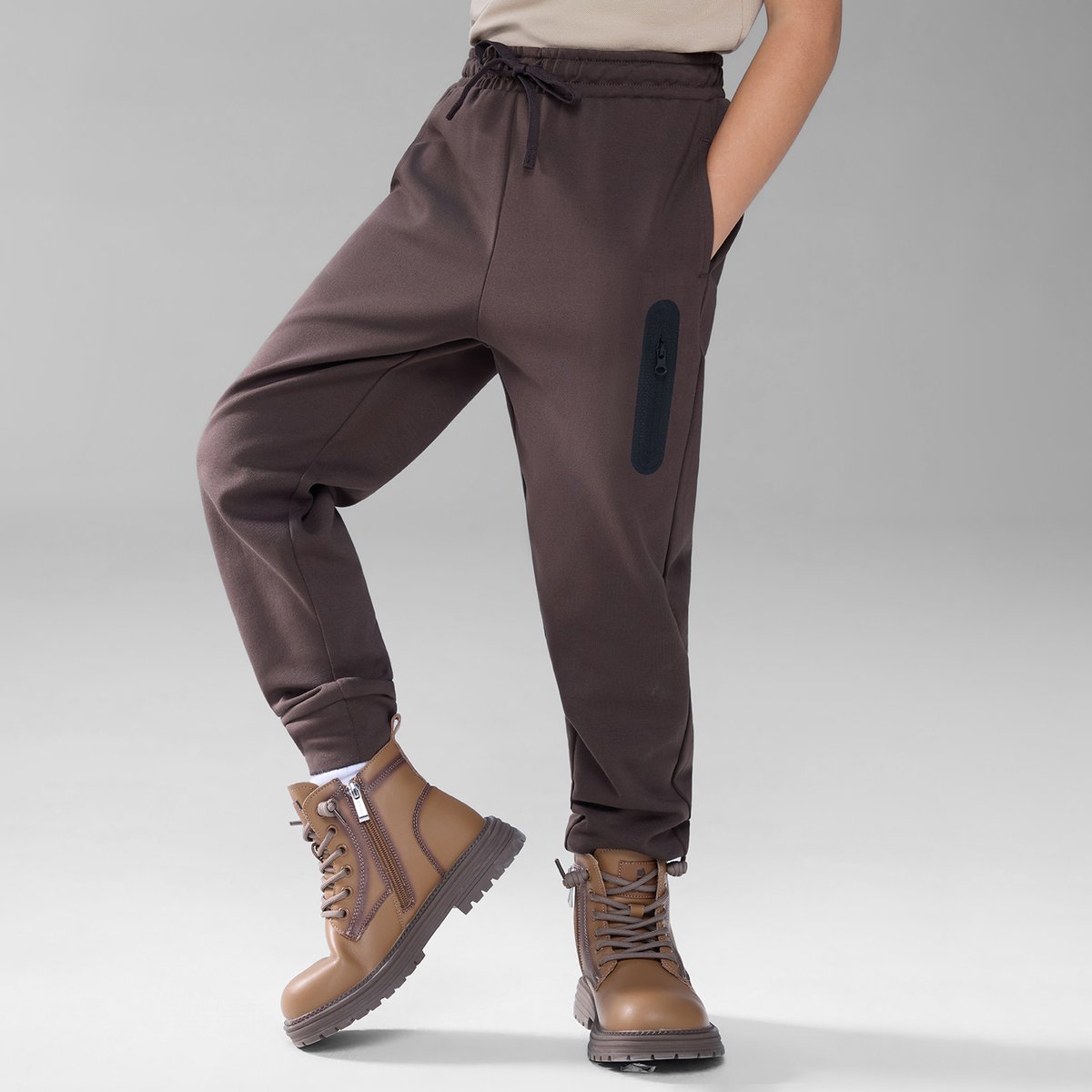 Junior's Interlock Regular Taper Elastic Waist Jogger - Giordano Online