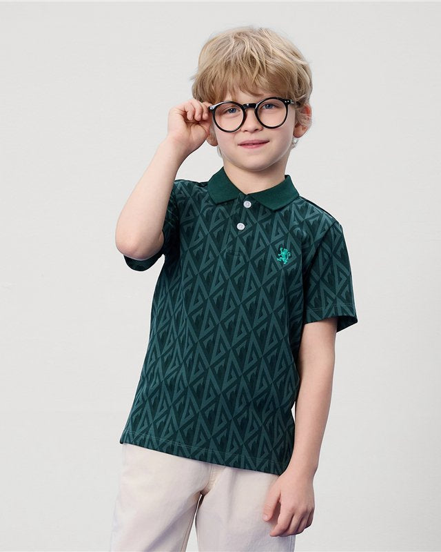 Junior's Pique Slim Fit Bold Embroidery Polo - Giordano Online