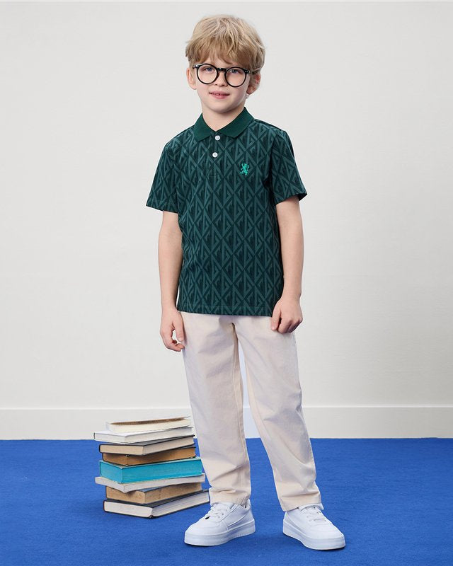Junior's Pique Slim Fit Bold Embroidery Polo - Giordano Online