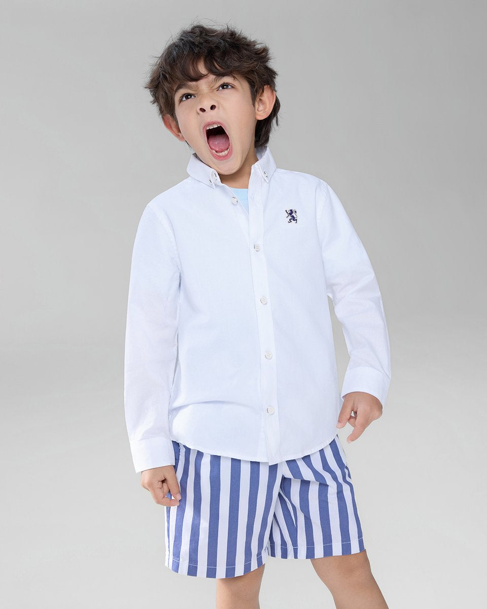 Junior's Regular Fit Embroidered Oxford Shirt - Giordano Online