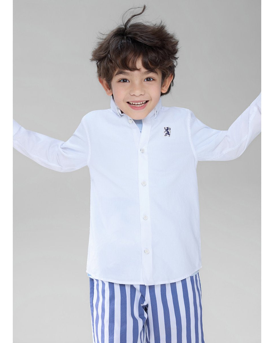 Junior's Regular Fit Embroidered Oxford Shirt - Giordano Online