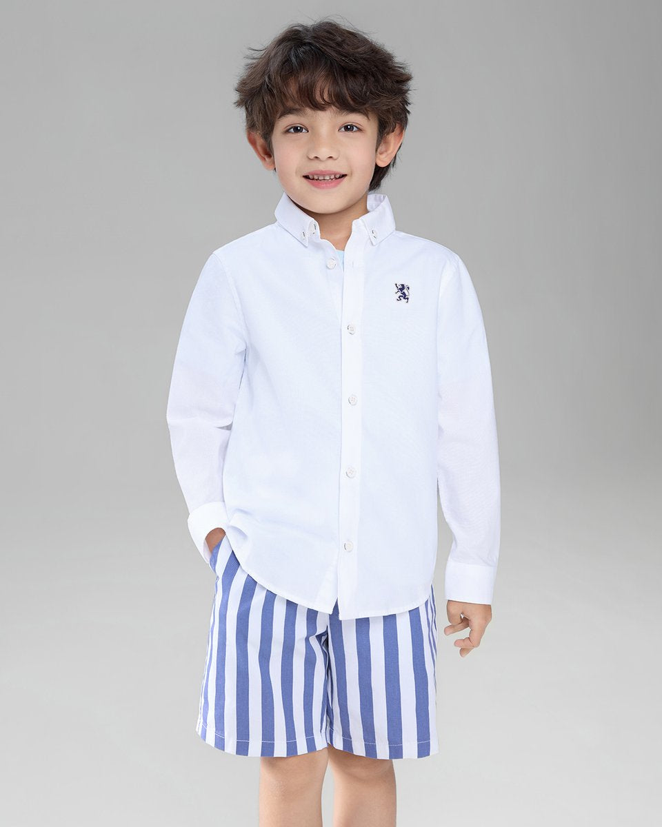 Junior's Regular Fit Embroidered Oxford Shirt - Giordano Online