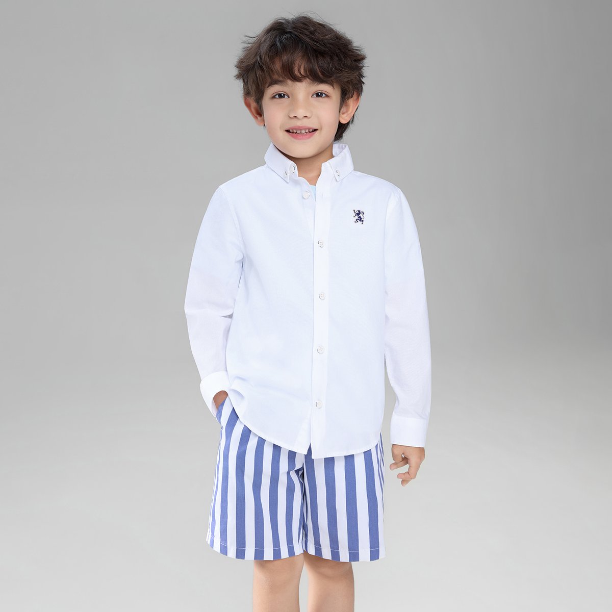 Junior's Regular Fit Embroidered Oxford Shirt - Giordano Online