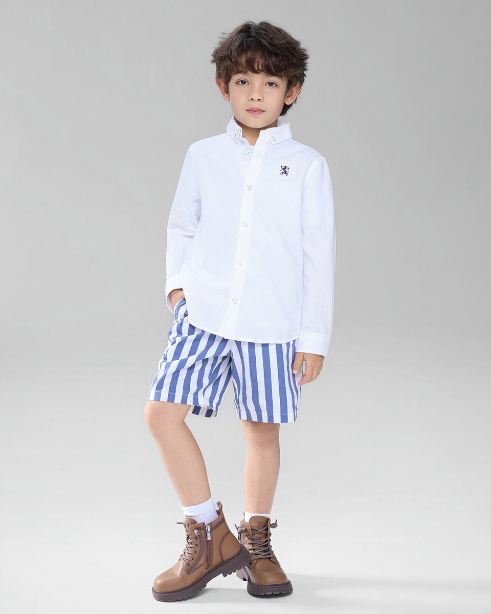 Junior's Regular Fit Embroidered Oxford Shirt - Giordano Online