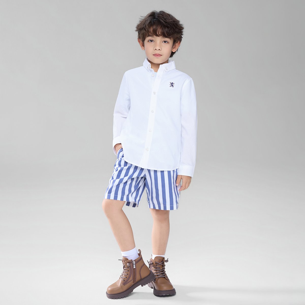 Junior's Regular Fit Embroidered Oxford Shirt - Giordano Online