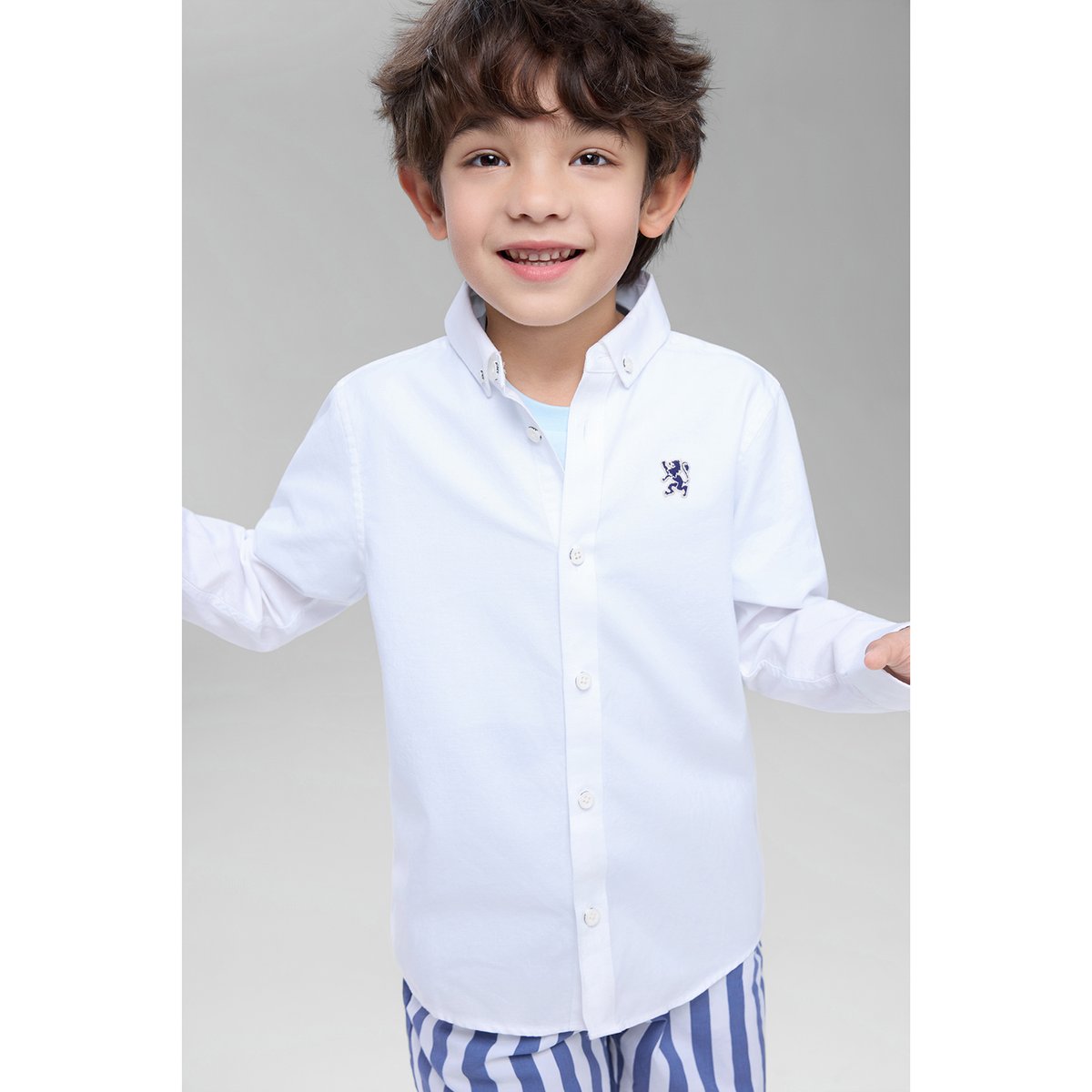 Junior's Regular Fit Embroidered Oxford Shirt - Giordano Online