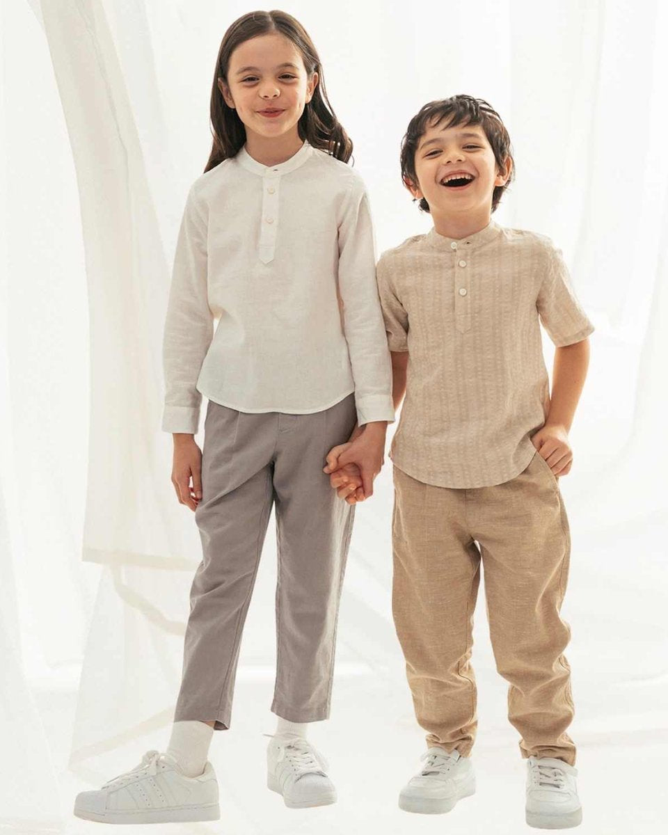 Junior's Regular Fit Linen Cotton Cropped Pants - Giordano Online