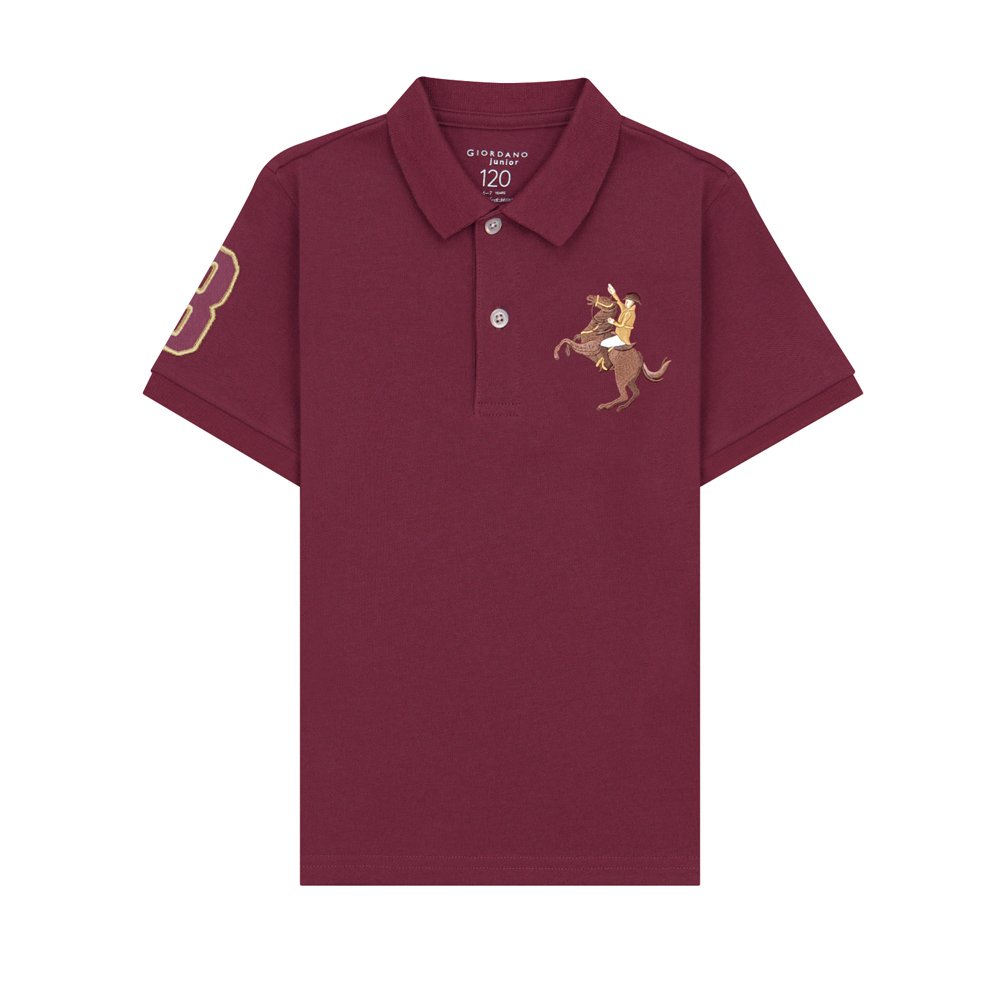 Junior's Slim Fit Embroidery Bold Polo - Giordano Online