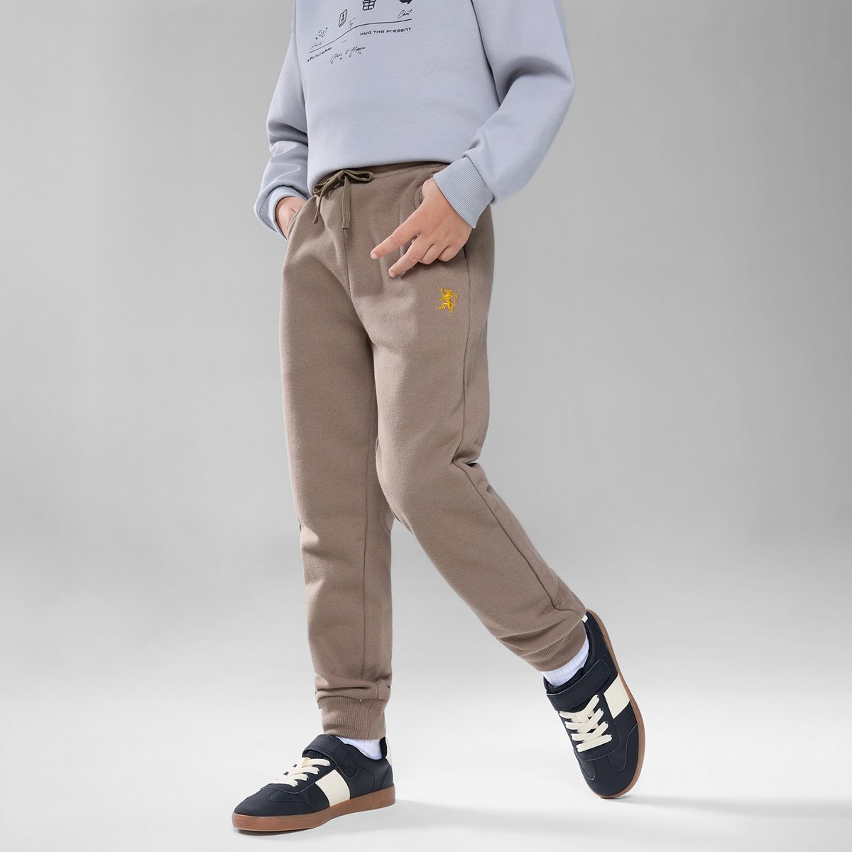 Junior's Tapered Fit French Terry Jogger with Elastic Waist - Giordano Online