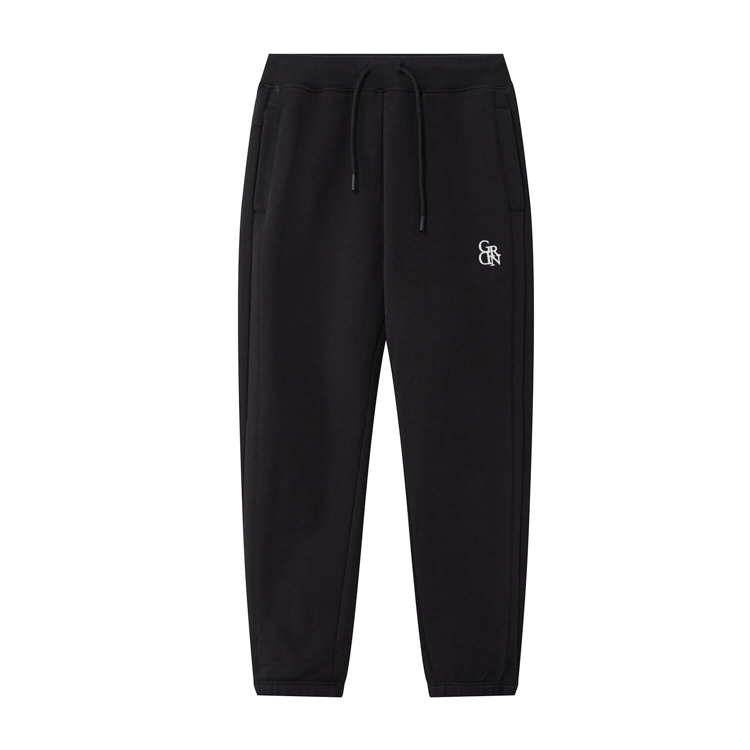 Kids Mid Rise Fleece Jogger with Elastic Waist - Black - Giordano