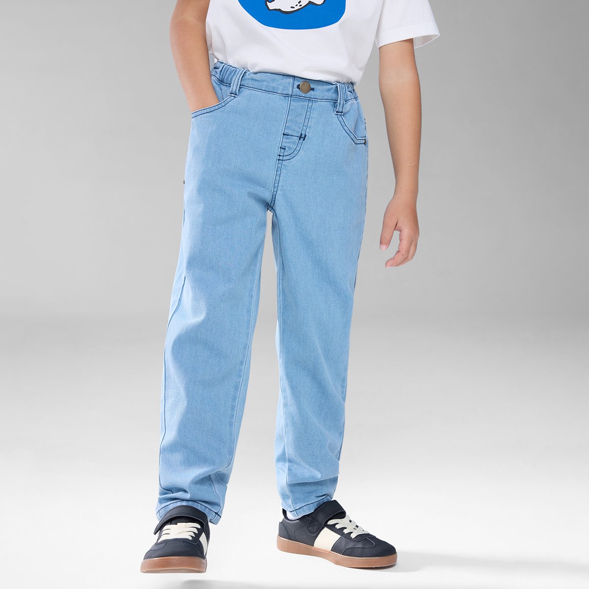 Kid's Mid - Rise Slim Taper Stretch Denim Jeans - Giordano Online