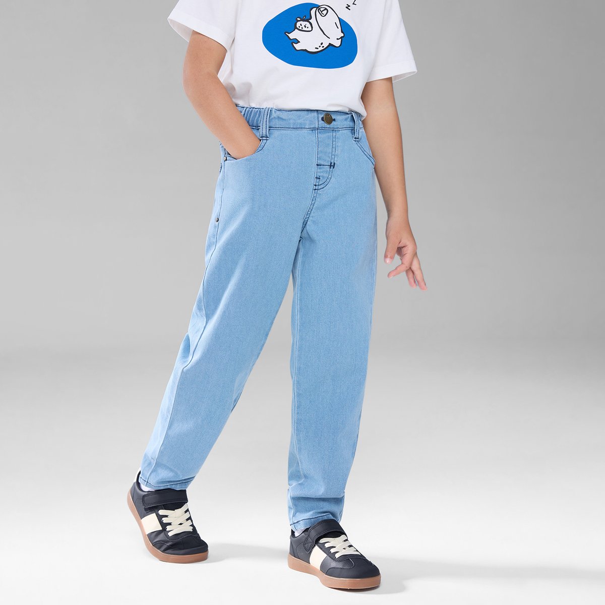 Kid's Mid - Rise Slim Taper Stretch Denim Jeans - Giordano Online