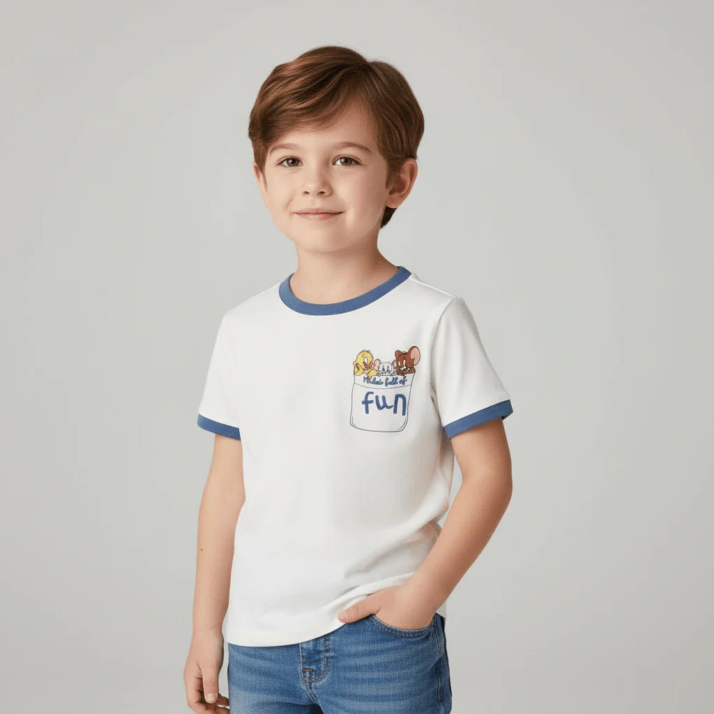 Kid's Tom & Jerry "Pocket Full of Fun" Graphic Print Tee - Giordano Online