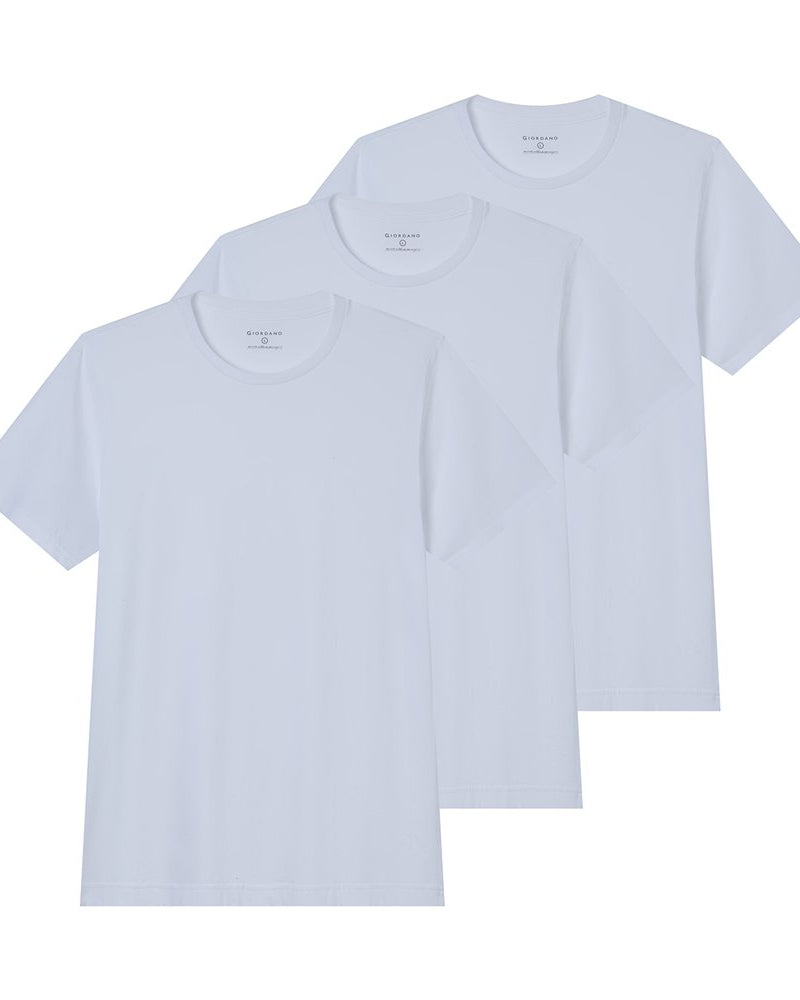 Men's 3 Pack Crew Neck T-Shirt - Giordano Online