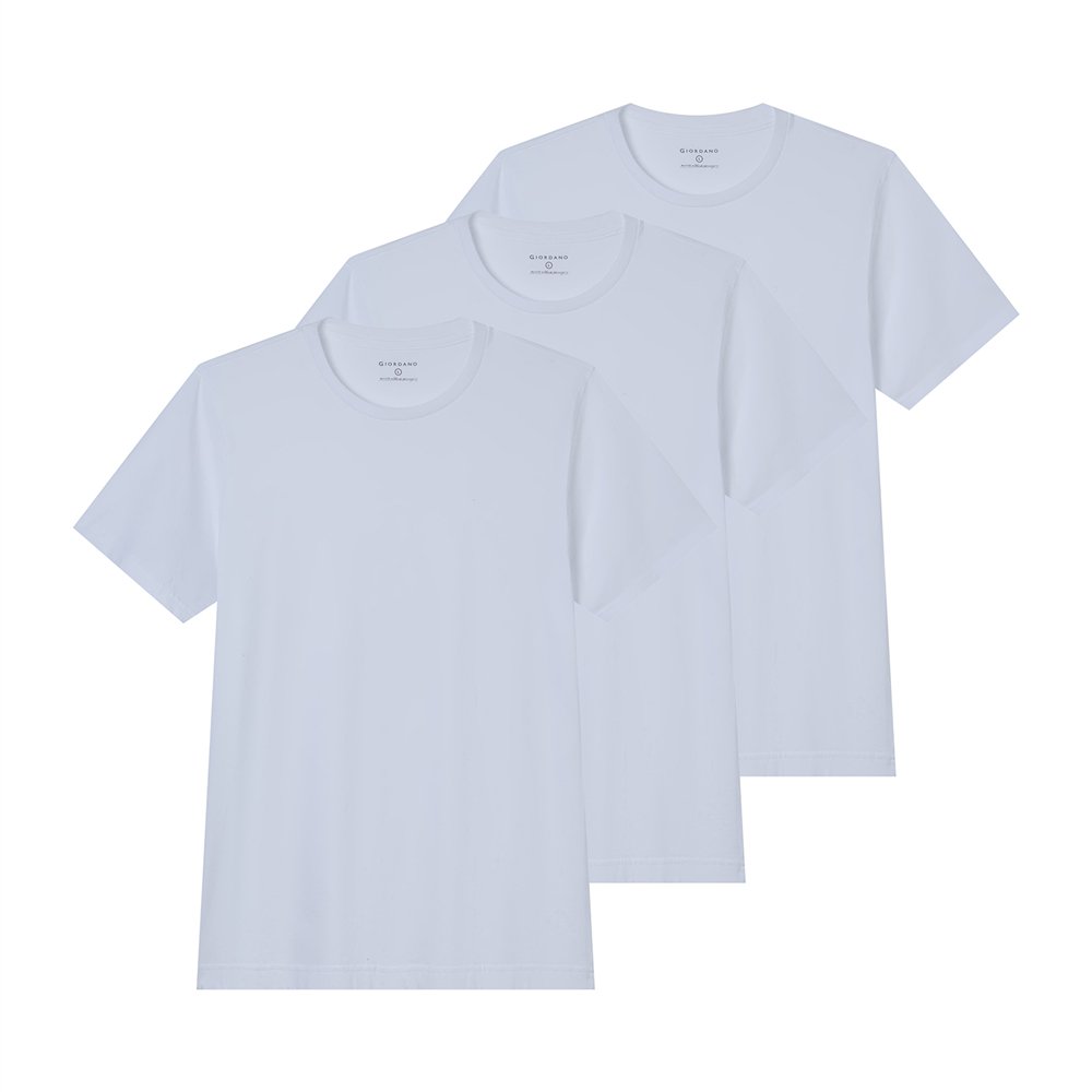 Men's 3 Pack Crew Neck T-Shirt - Giordano Online