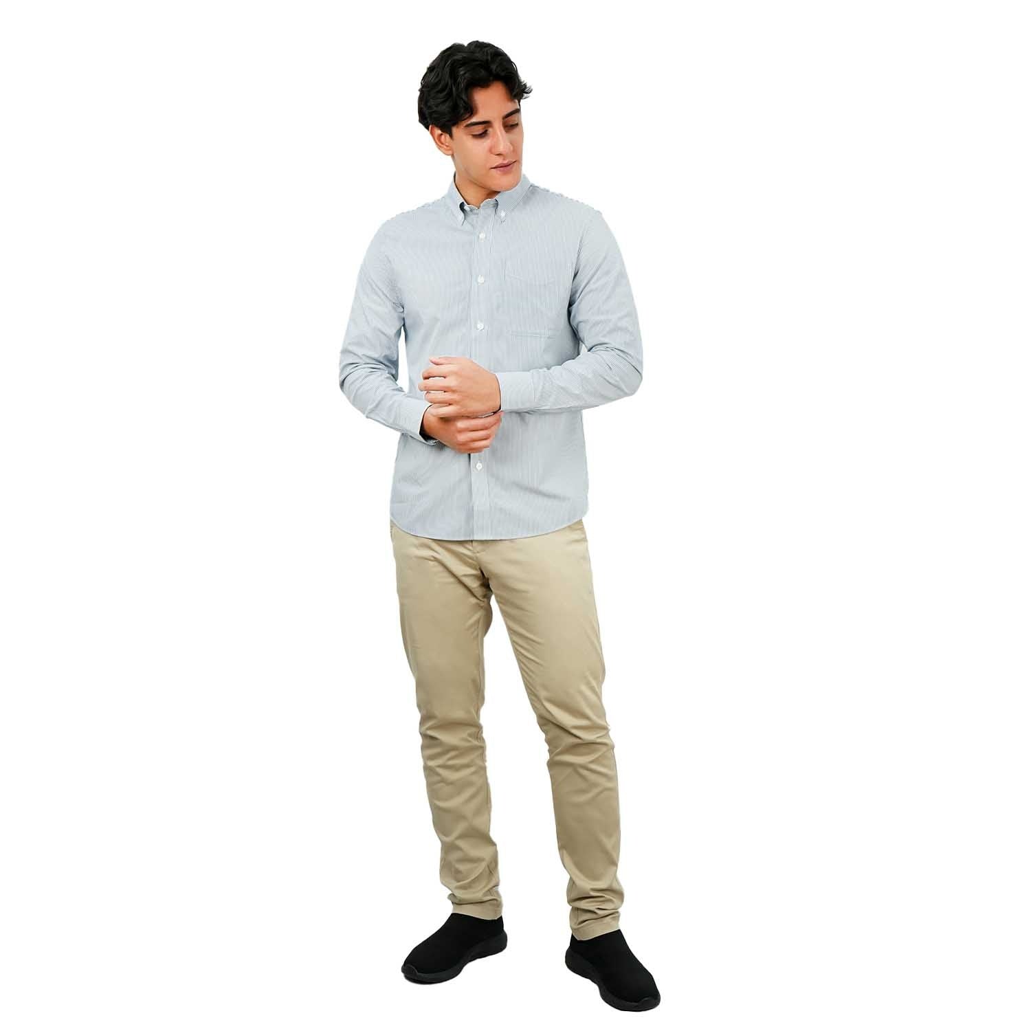 Men's Bamboo Blend Twill Shirt | Slim Fit, Cool Comfort - Multicolor - Giordano Online
