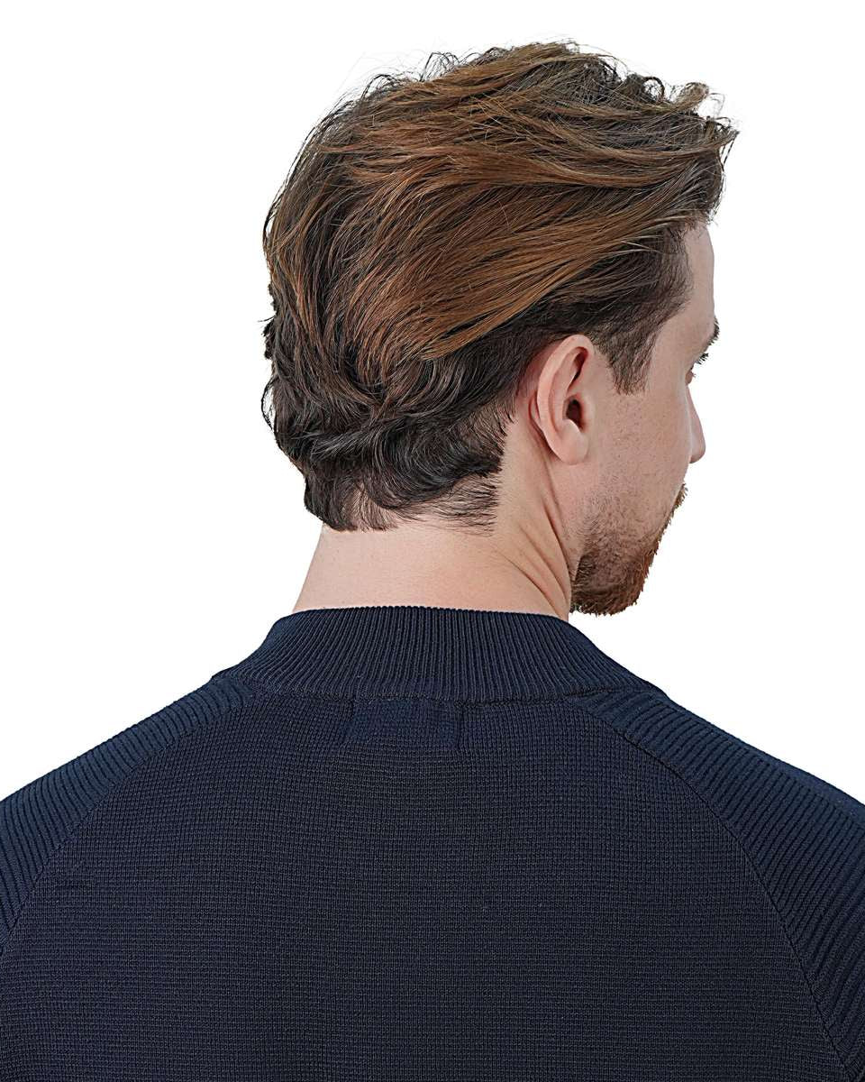 Men's Cotton - Acrylic Texture Stitch Mock Neck Raglan Cardigan - Giordano Online