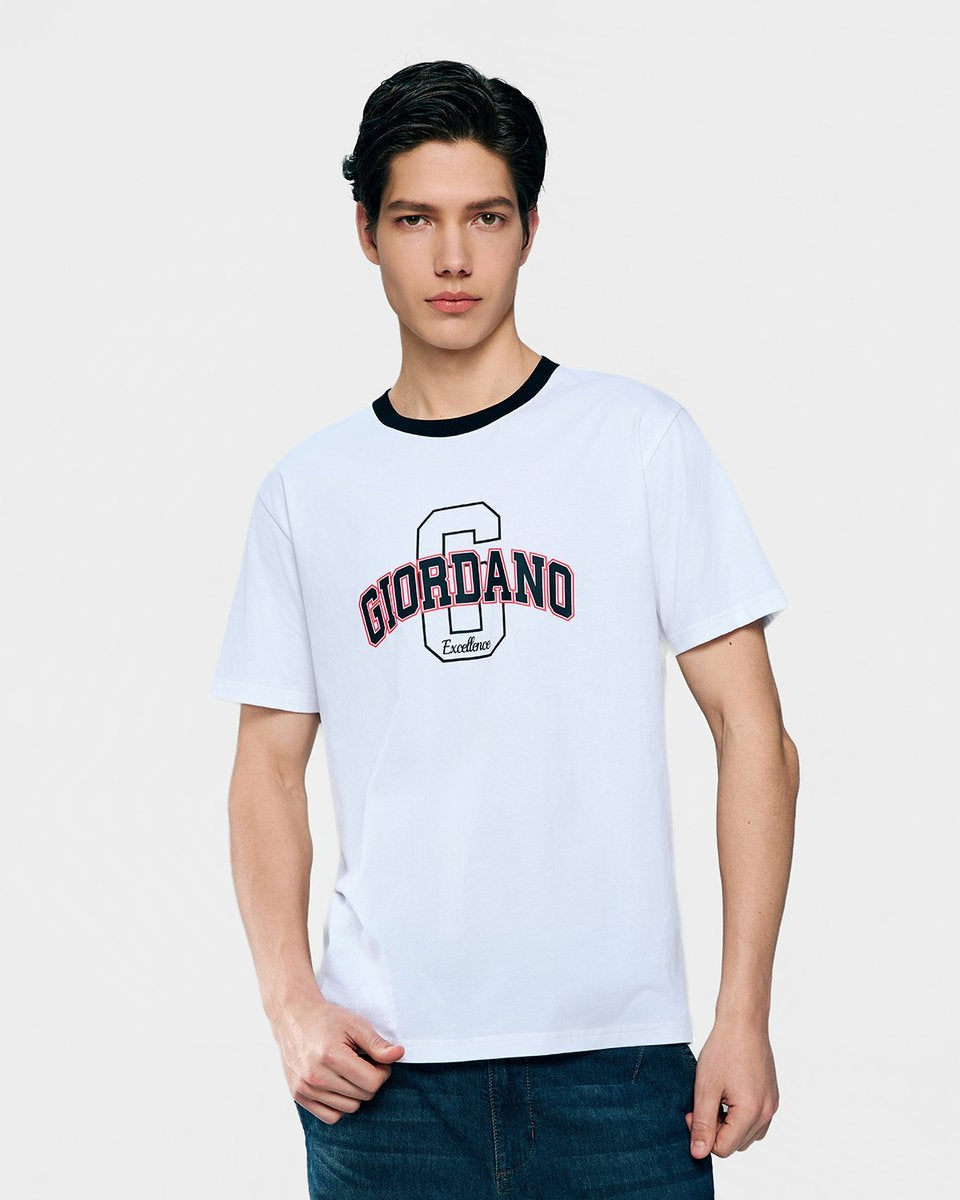 Men's Cotton Crew Neck Slim Fit Print T-Shirt - Giordano Online