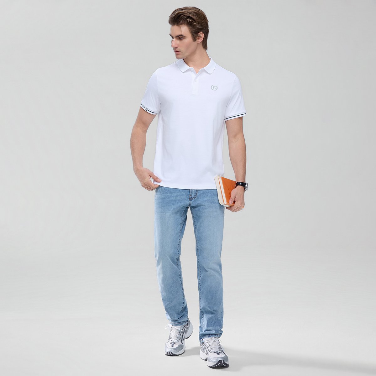 Men's Cotton Interlock Slim Fit Liquid Touch Embroidery Polo - Giordano Online