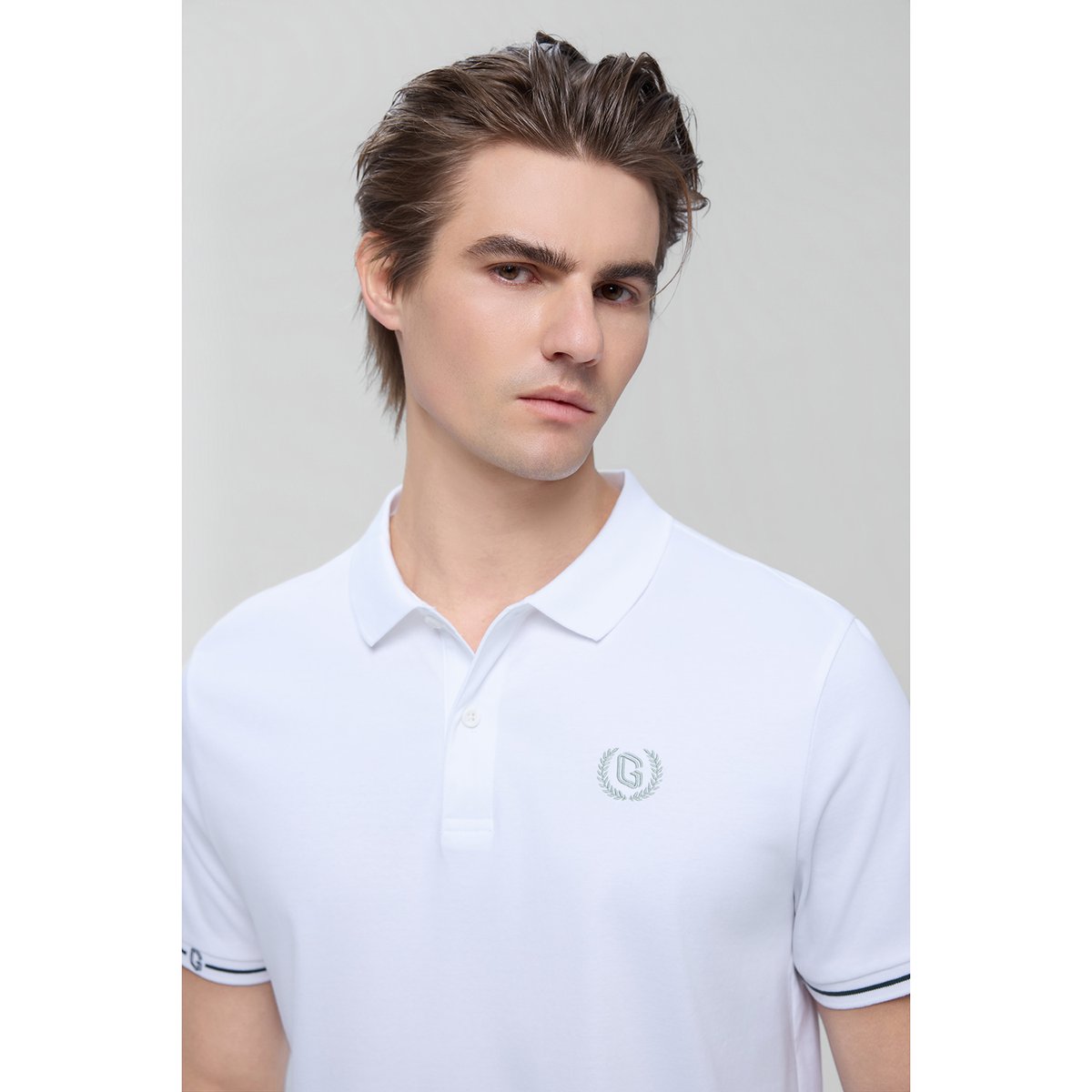 Men's Cotton Interlock Slim Fit Liquid Touch Embroidery Polo - Giordano Online