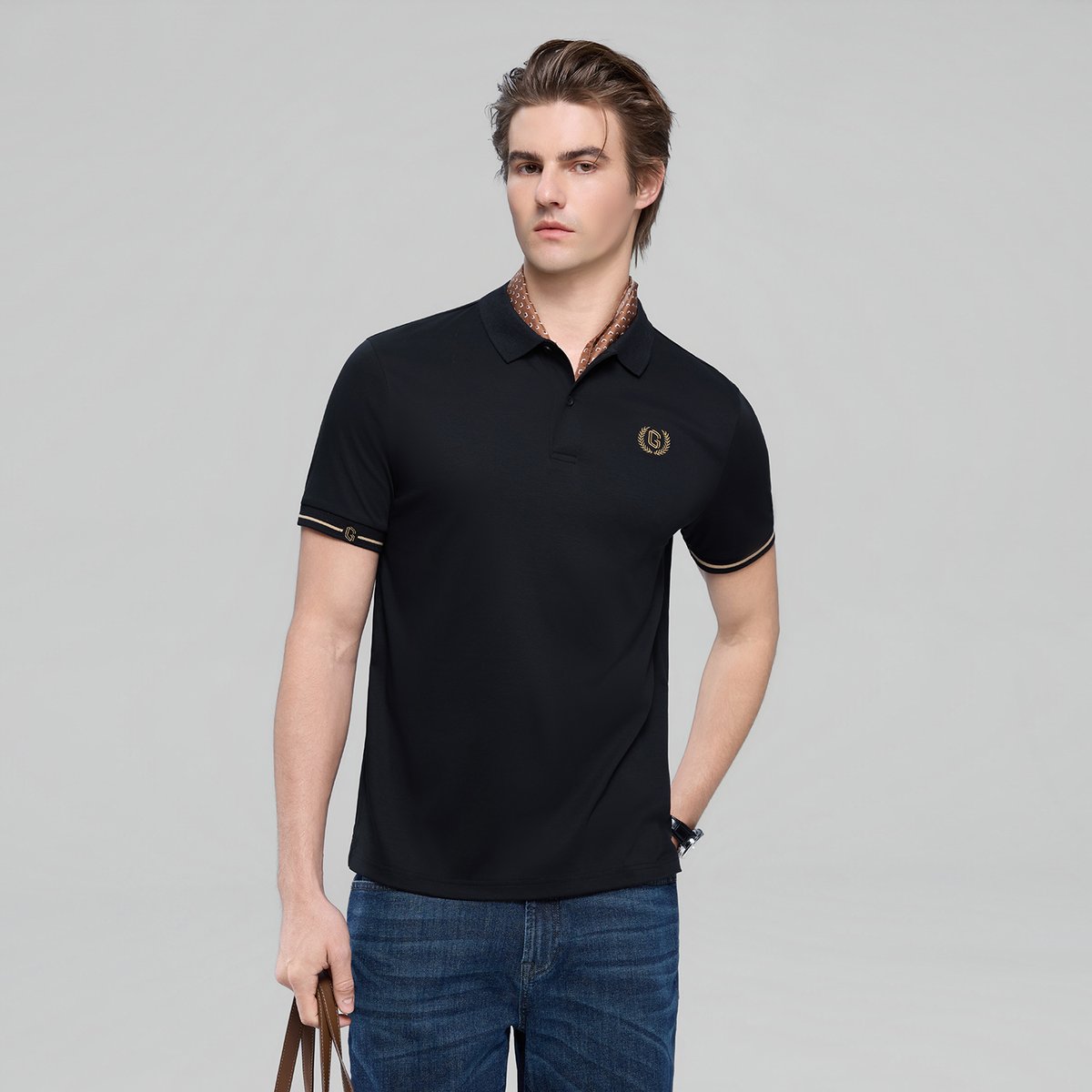 Men's Cotton Interlock Slim Fit Liquid Touch Embroidery Polo - Giordano Online