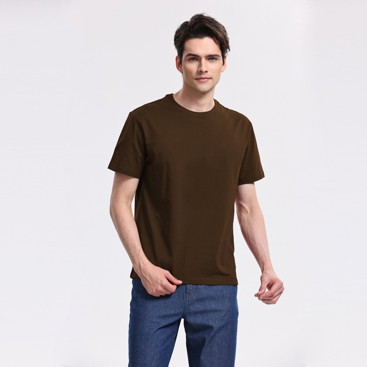 Men's Cotton Jersey Crew Neck Regular Tee (Beau Monde) - Giordano Online