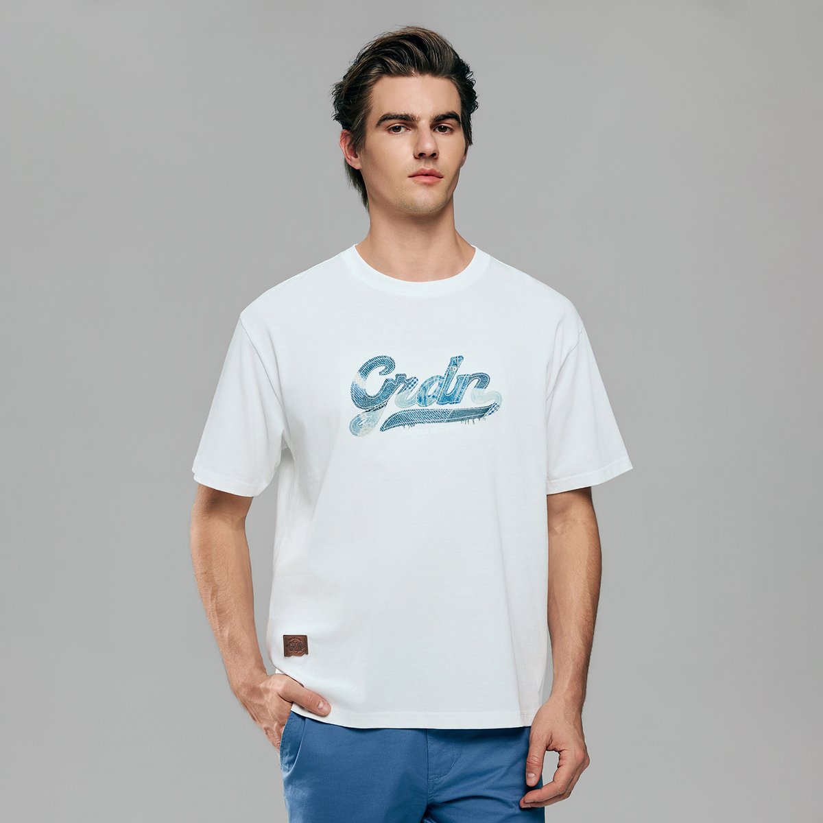 Men's Cotton Jersey Crew Neck Short Sleeve Relaxed Print Tee - Giordano Online