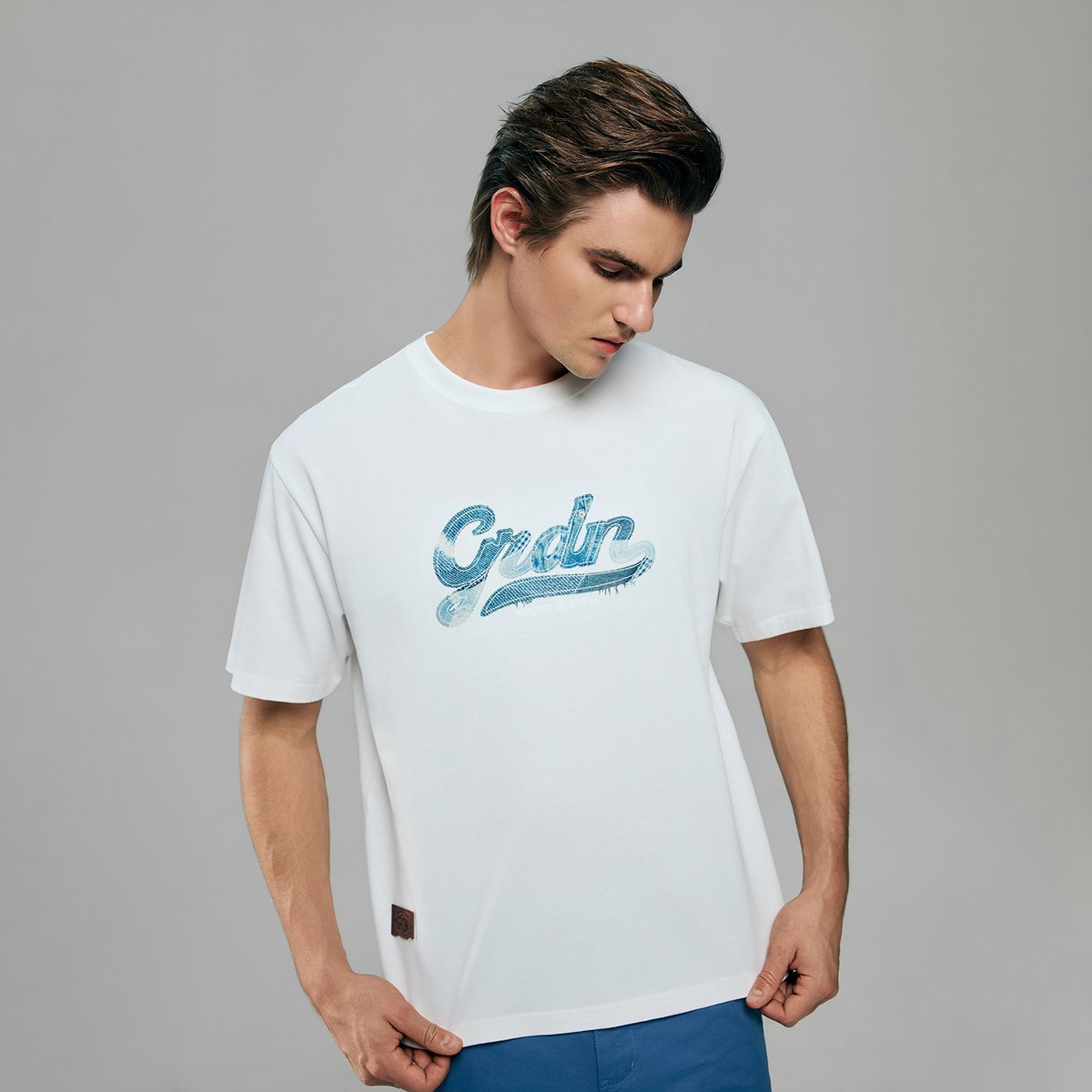 Men's Cotton Jersey Crew Neck Short Sleeve Relaxed Print Tee - Giordano Online