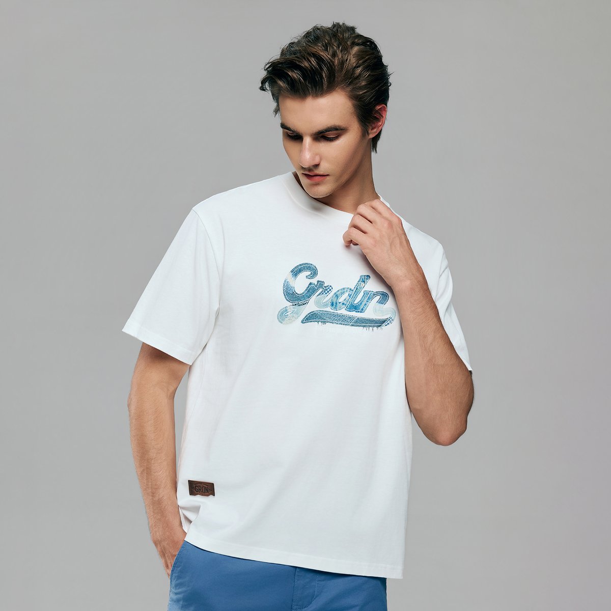 Men's Cotton Jersey Crew Neck Short Sleeve Relaxed Print Tee - Giordano Online