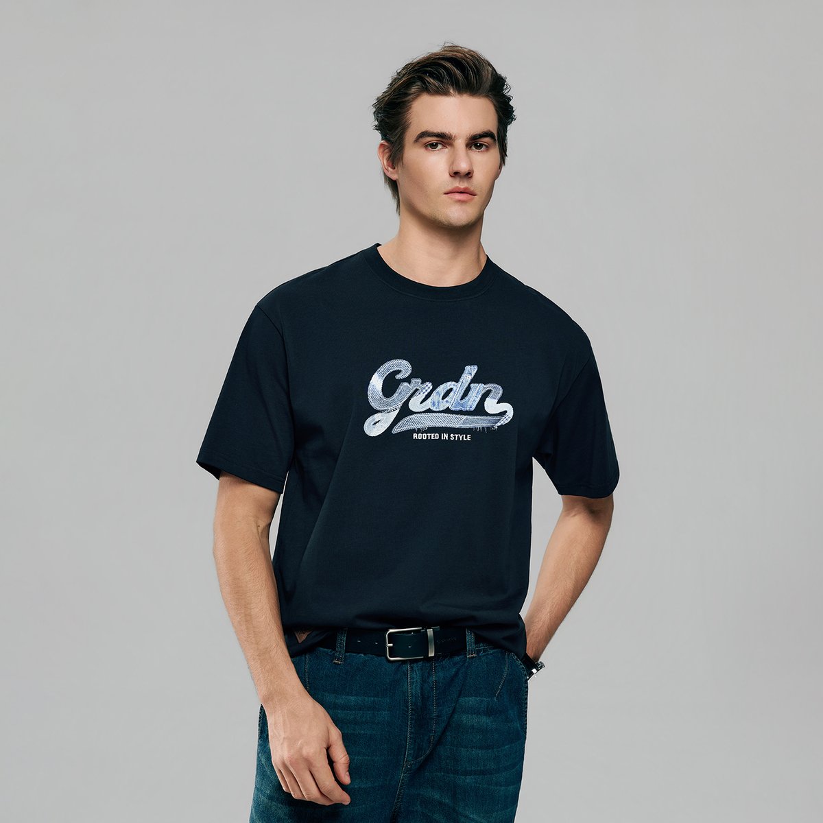 Men's Cotton Jersey Crew Neck Short Sleeve Relaxed Print Tee - Giordano Online