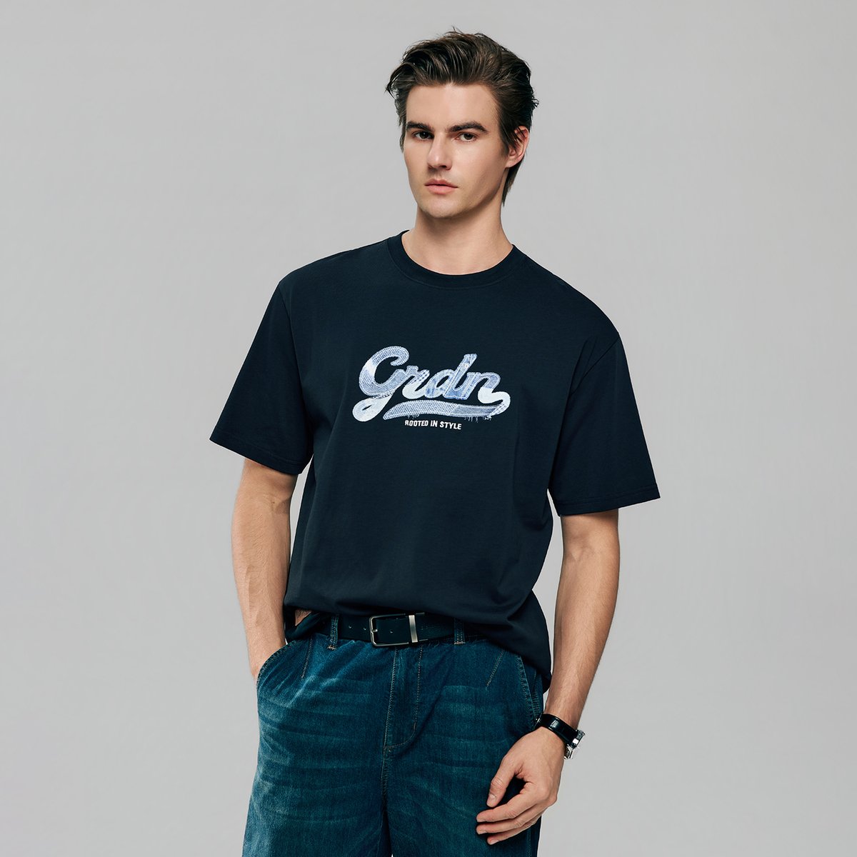 Men's Cotton Jersey Crew Neck Short Sleeve Relaxed Print Tee - Giordano Online