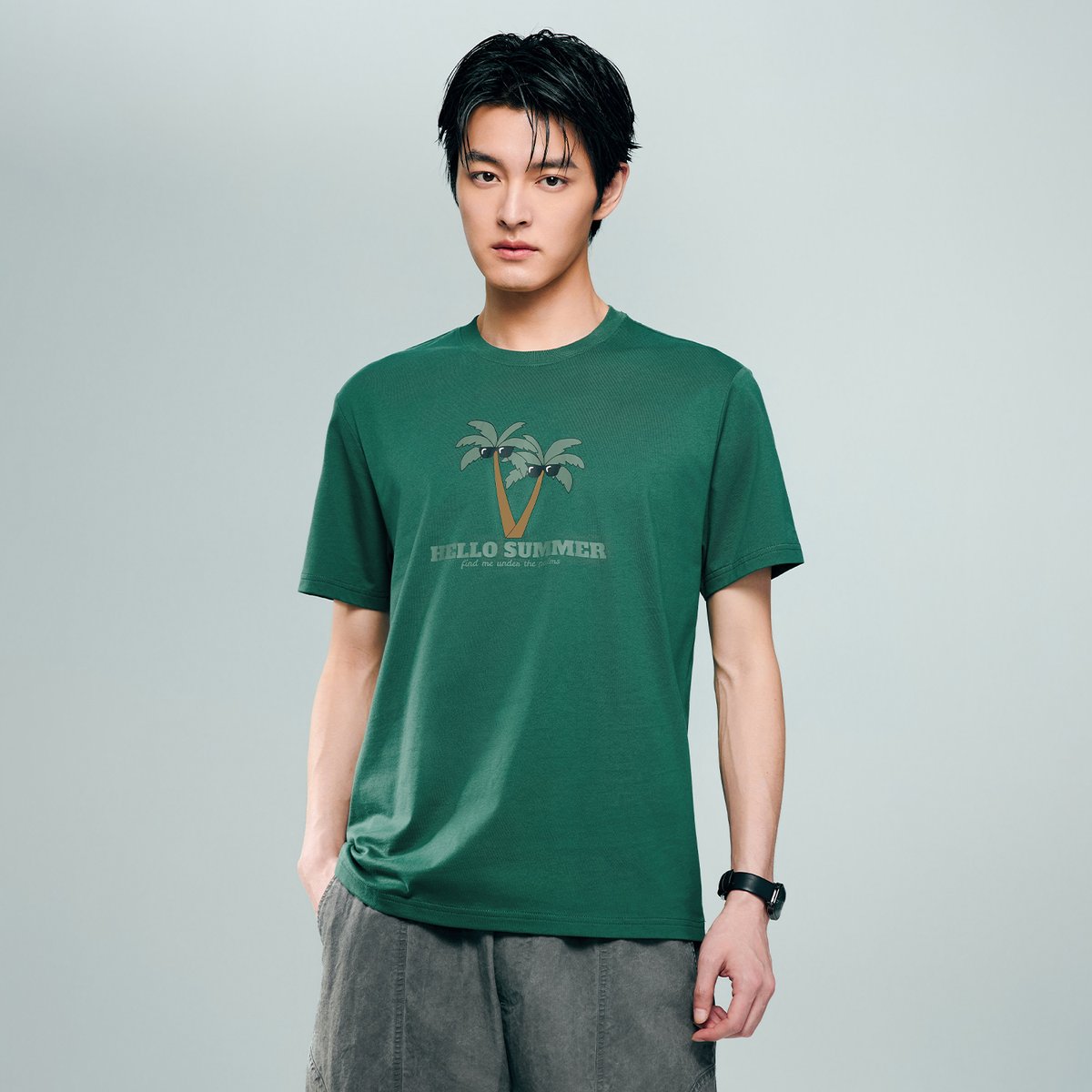 Men's Cotton Jersey Crew‑Neck Print Tee - Giordano Online