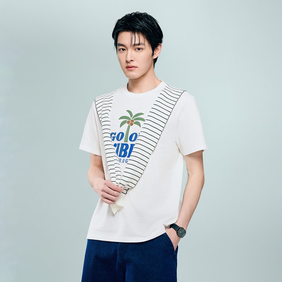 Men's Cotton Jersey Crew‑Neck Print Tee - Giordano Online