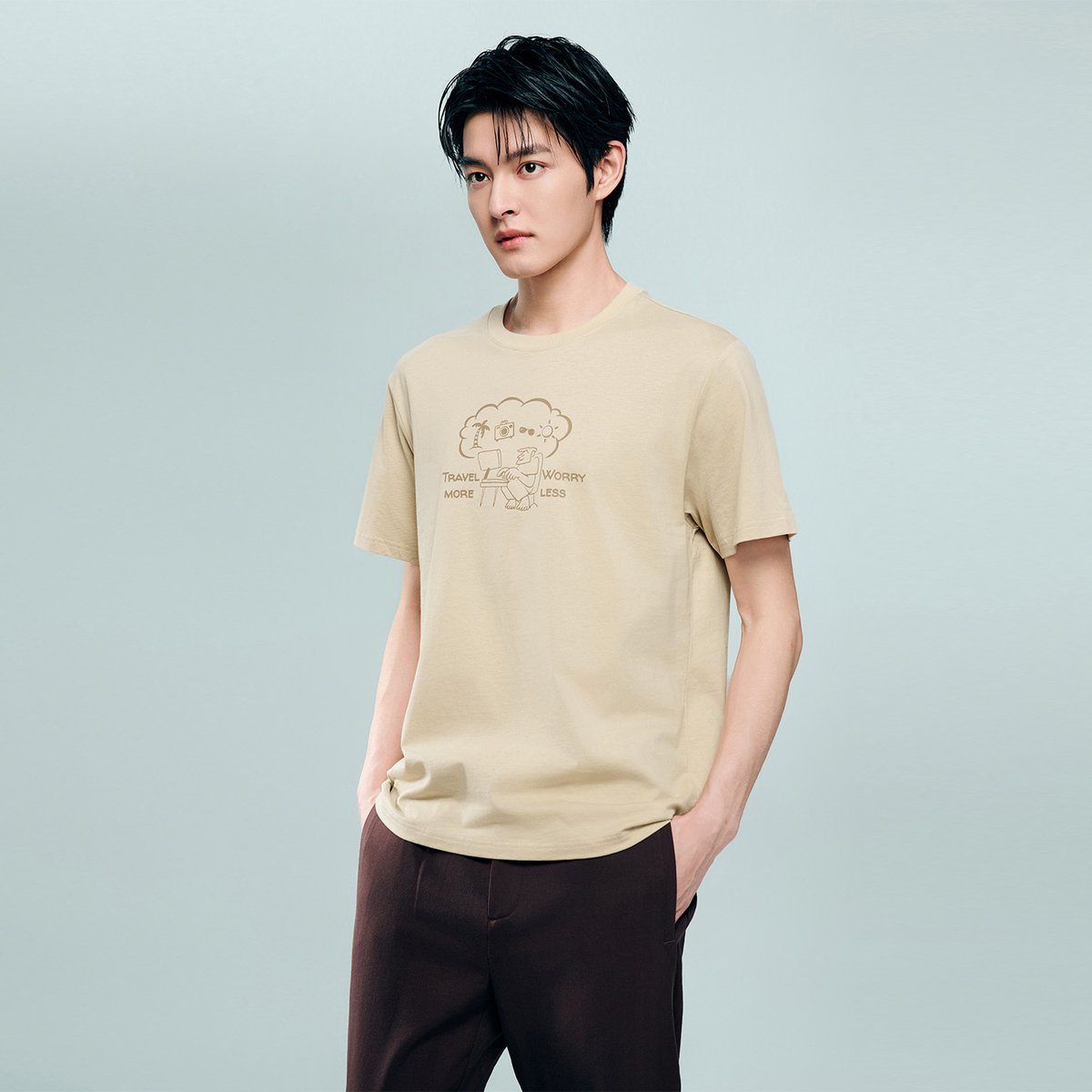 Men's Cotton Jersey Crew‑Neck Print Tee - Giordano Online