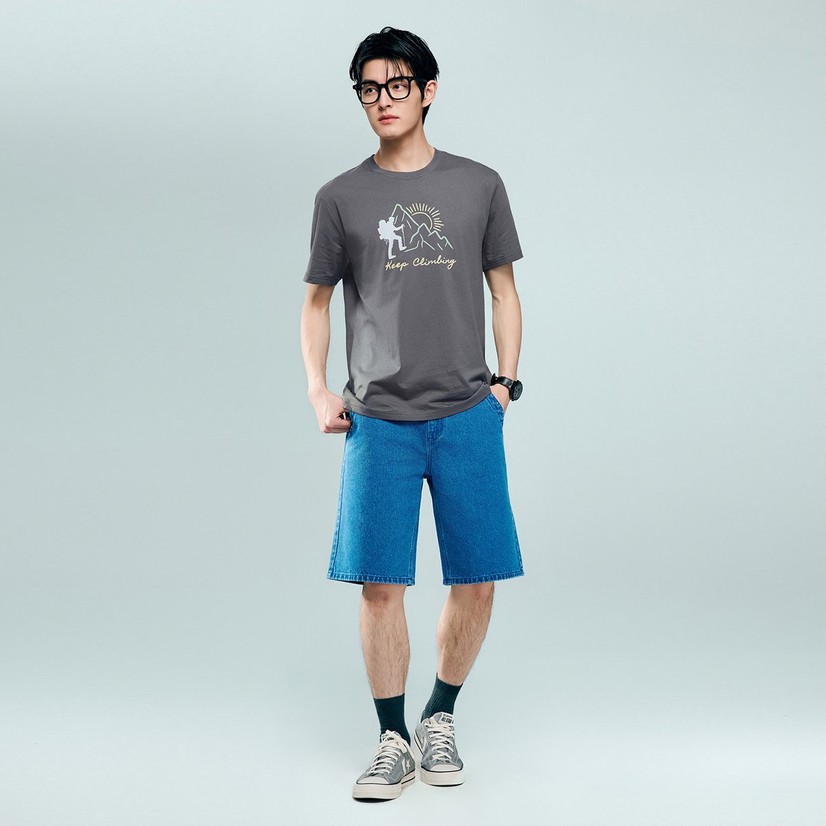 Men's Cotton Jersey Crew‑Neck Print Tee - Giordano Online