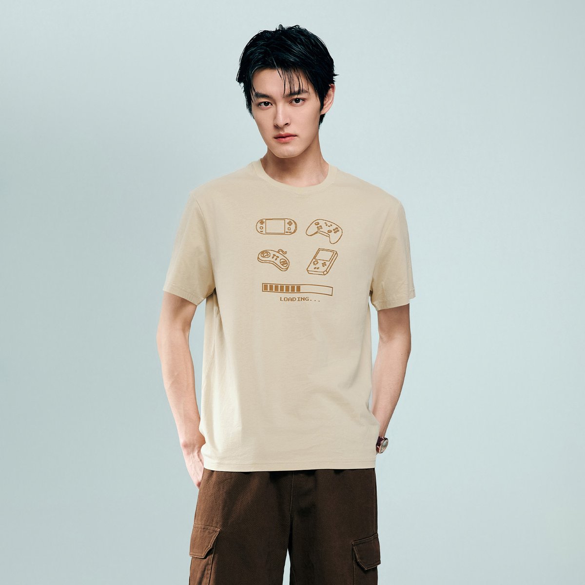 Men's Cotton Jersey Crew‑Neck Print Tee - Giordano Online