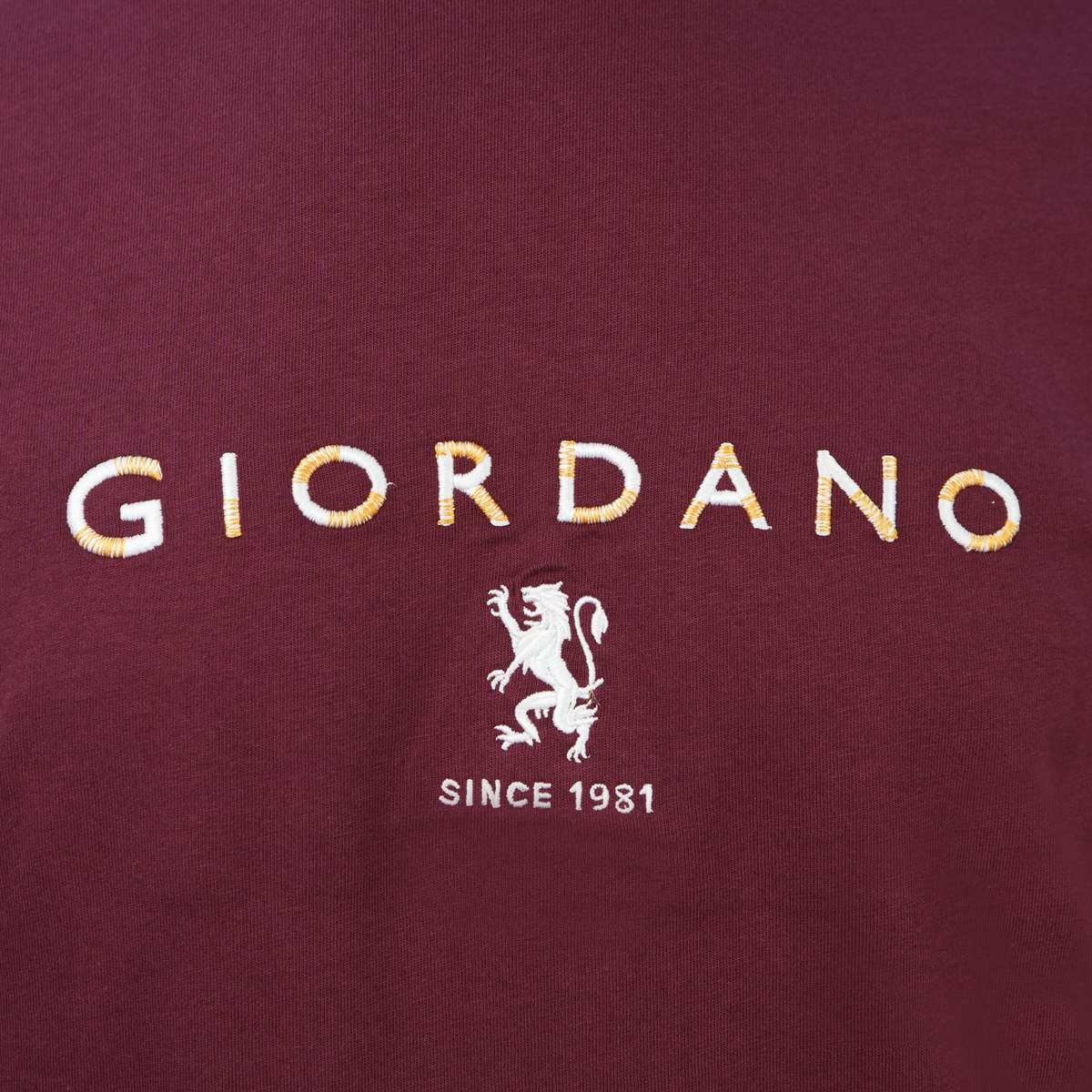 Men's Cotton Signature Print Slim Fit Tee - Giordano Online