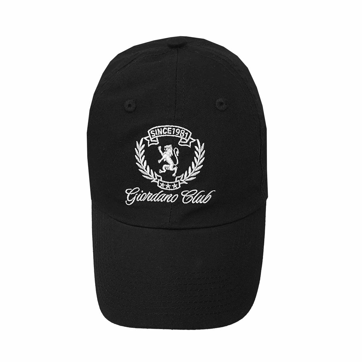 Men’s Cotton Twill Embroidered Adjustable Baseball Cap - Black - Giordano Online