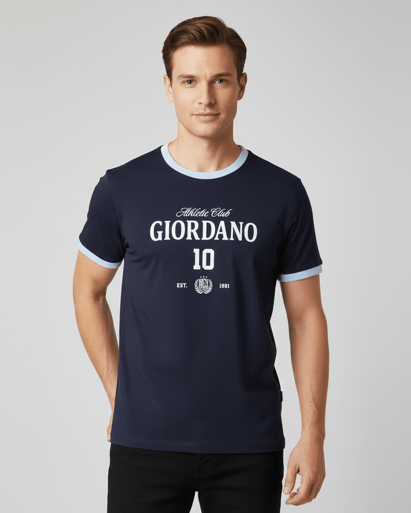 Men's Crew Neck Print Tee - Giordano Online