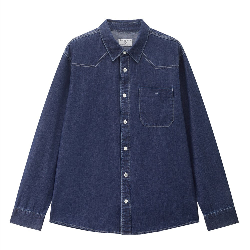 Men's Denim Relax Fit Shirt - Giordano Online