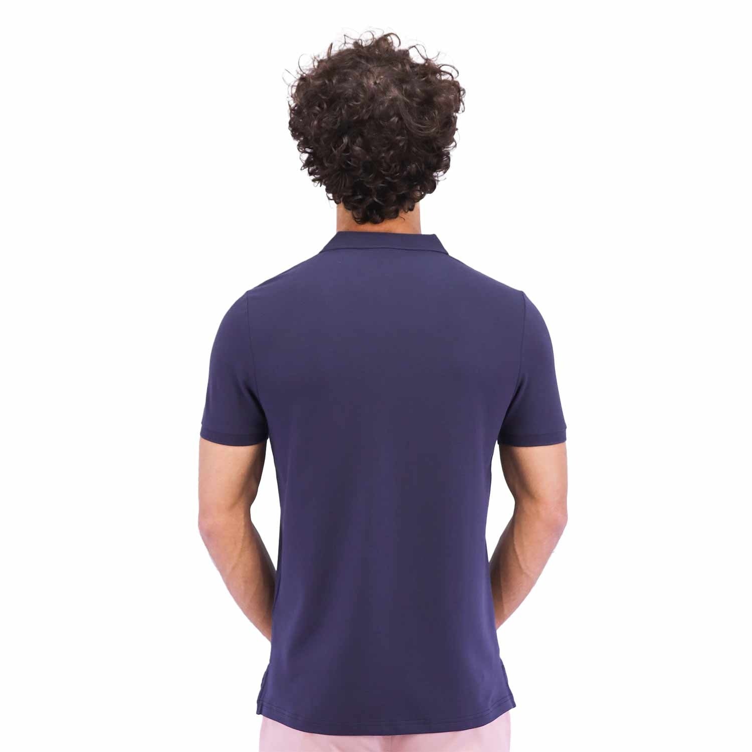 Men's Embroidery Solid Polo - Blue - Giordano Online