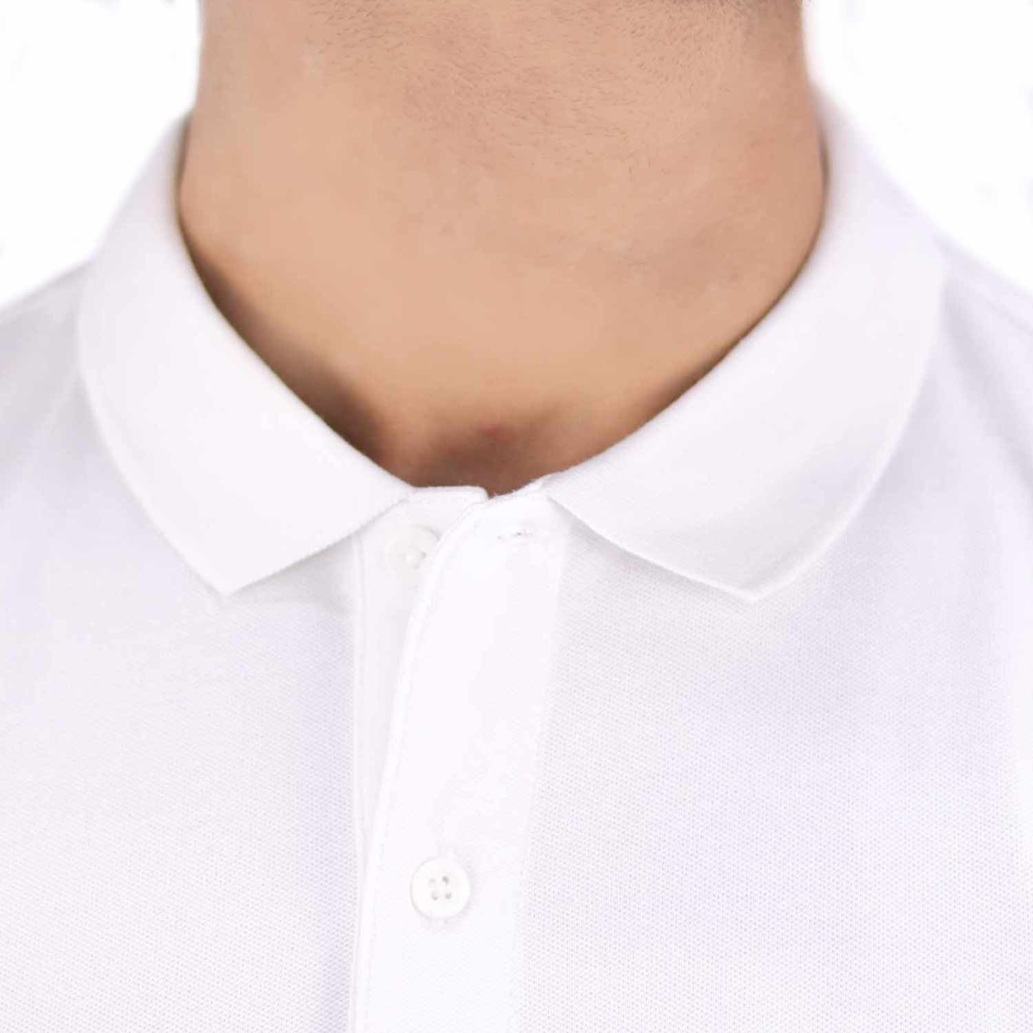 Men's Embroidery Solid Polo - White - Giordano Online