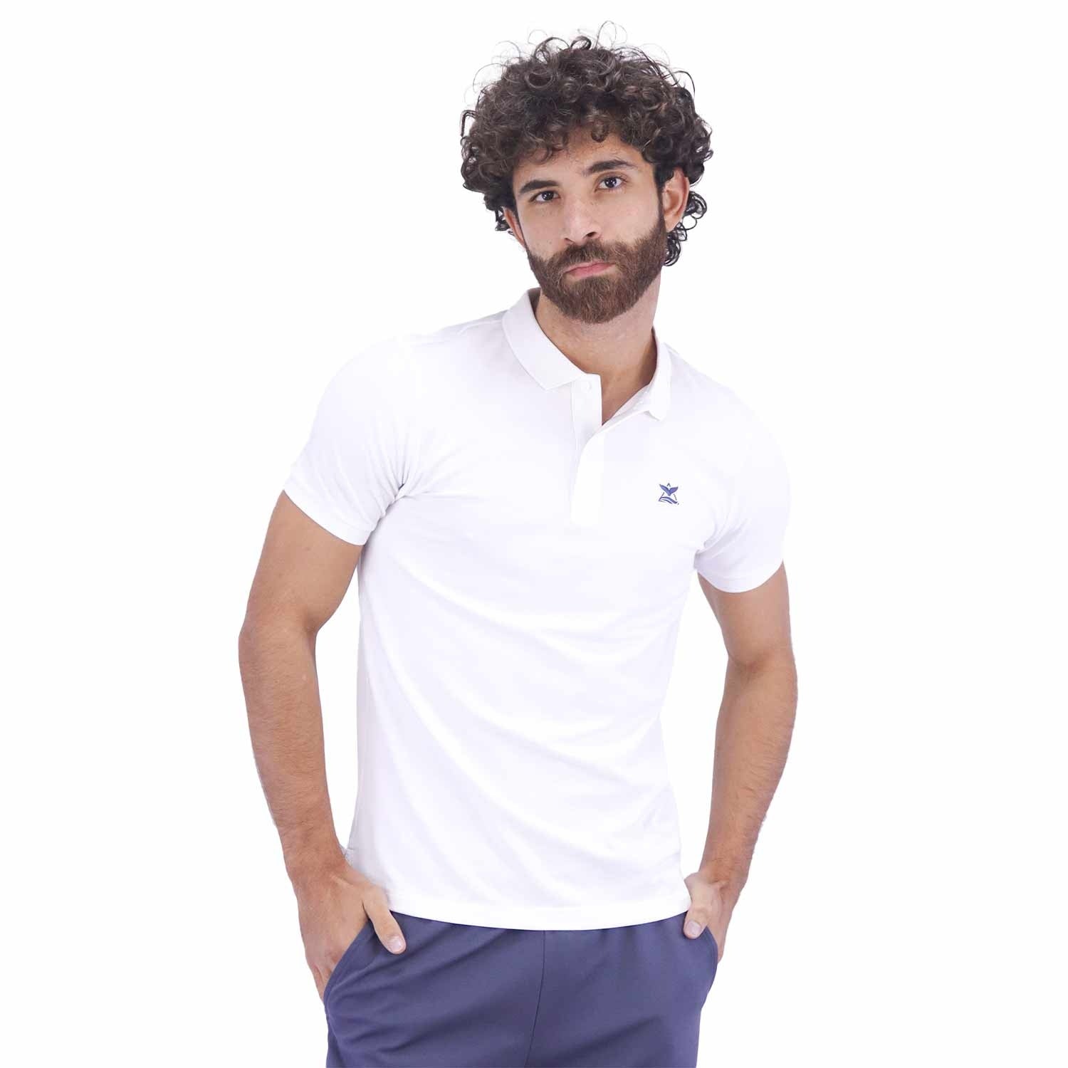 Men's Embroidery Solid Polo - White - Giordano Online